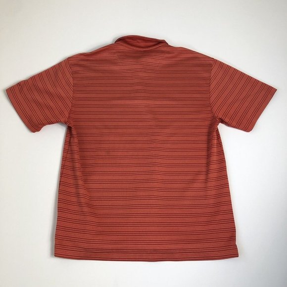 Nike Golf Dry Fit Large Red Striped Short Sleeve Men's Polo Shirt H103 - Picture 2 of 7